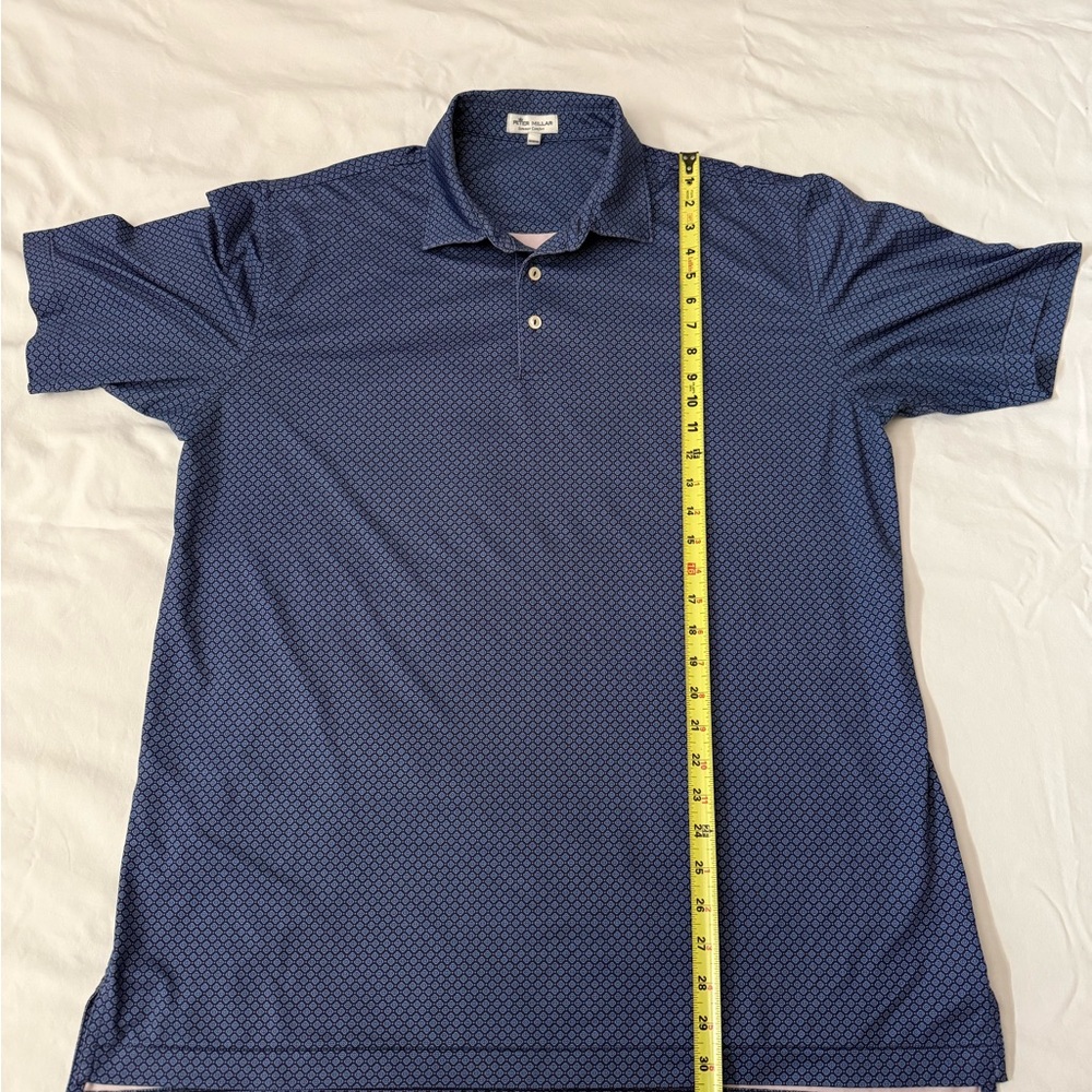 Peter Millar Navy Geometric Polo Shirt